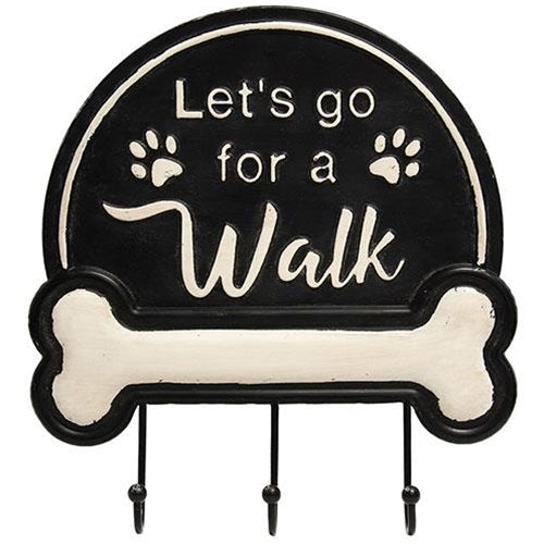 Let's Go For A Walk Wall Hook Sign