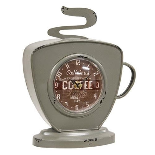 Vintage Dark Gray Coffee Clock