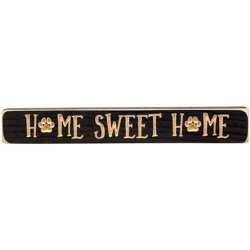 Pawprint Home Sweet Home Engraved Block