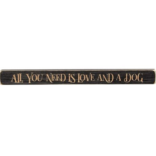 All You Need Is Love and A Dog Engraved Block