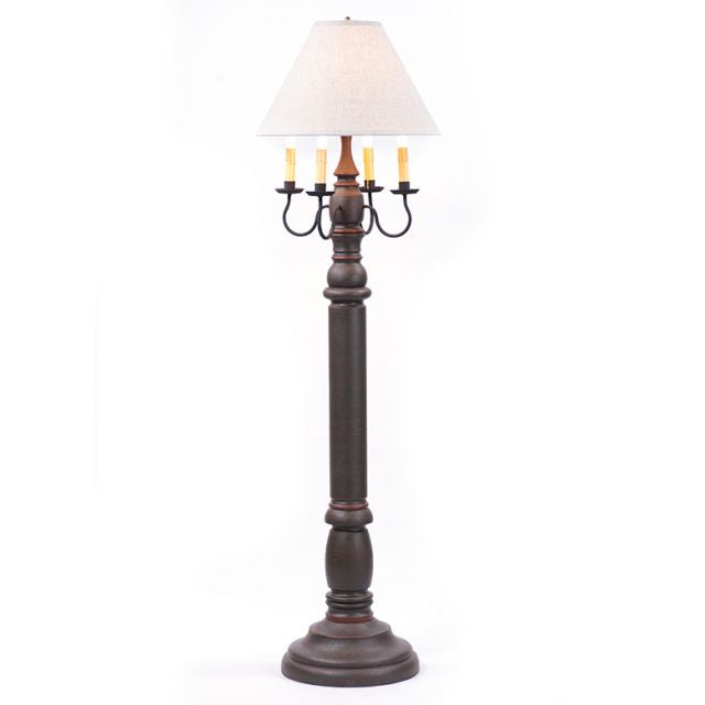 General James Floor Lamp in Espresso with Linen Ivory Shade