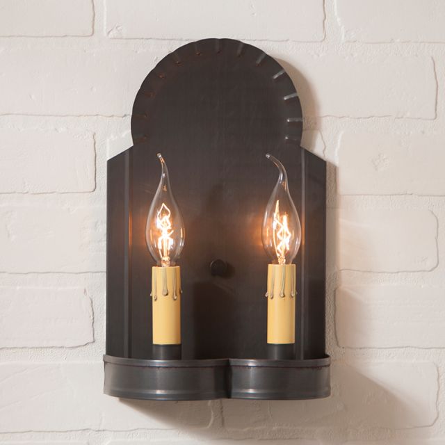 Hanover Double Wall Sconce in Kettle Black