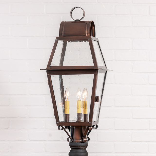 Independence Outdoor Post Light in Solid Antique Copper - 3 Light290