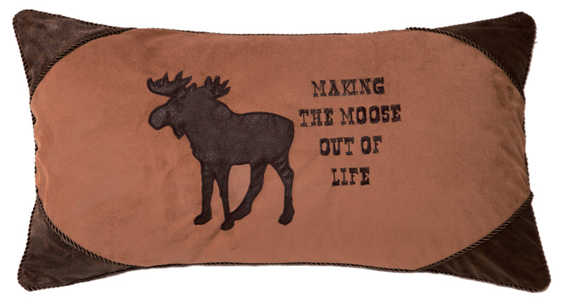 Making the Moose Out of Life Rustic Cabin Pillow