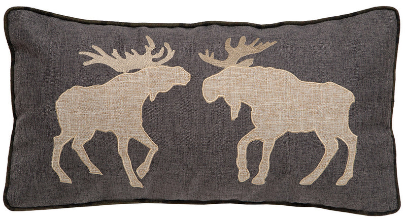 Two Moose Throw Pillow