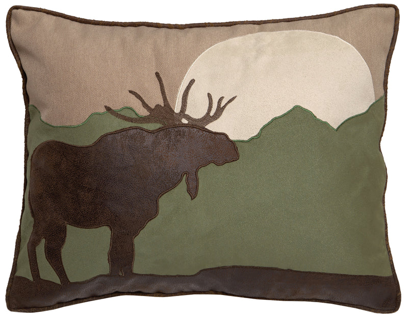Moose Scene Throw Pillow