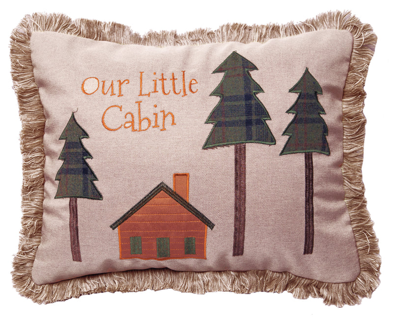 Our Little Cabin Rustic Throw Pillow