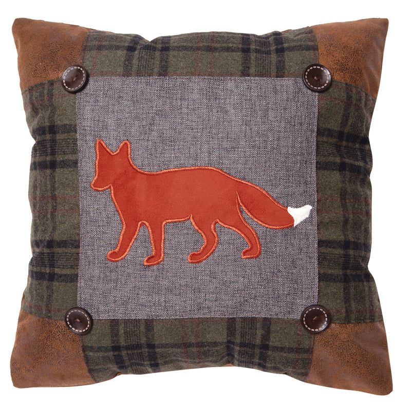 Fox Scrap Rustic Cabin Throw Pillow