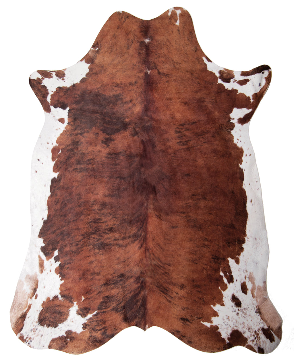 Faux Cowhide Print Rug, White Belly