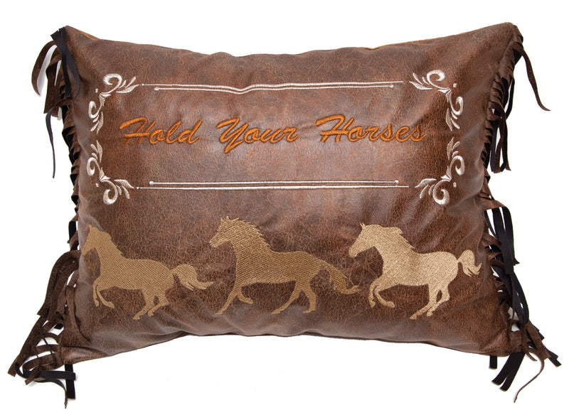 Hold Your Horses Western Throw Pillow