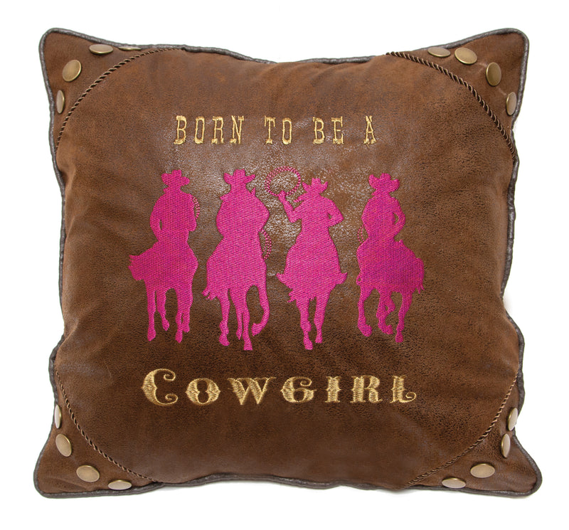 Born to Be a Cowgirl Western Throw Pillow