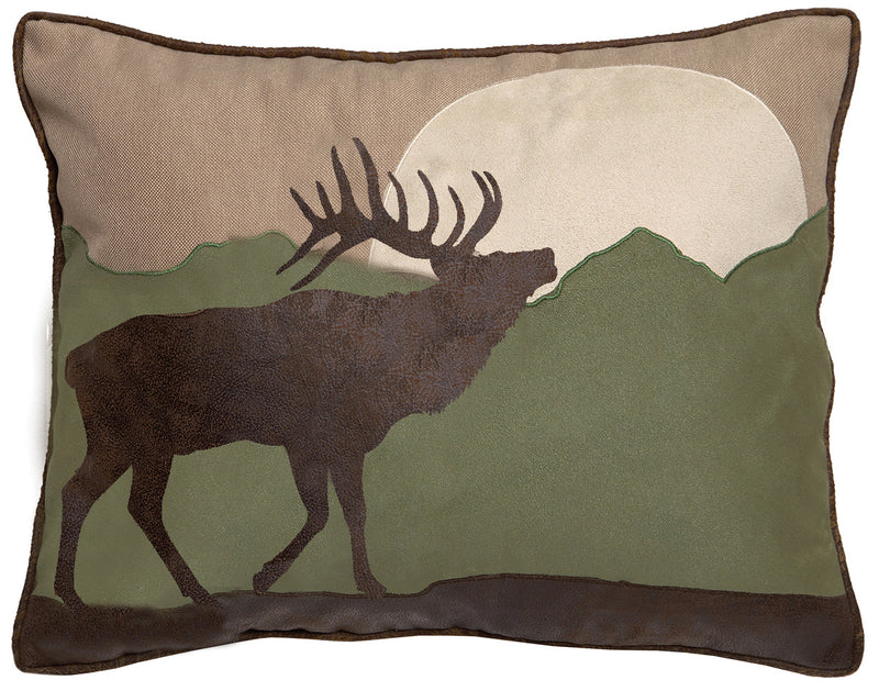 Elk Scene Rustic Throw Pillow