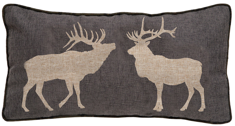 Two Elk Rustic Throw Pillow