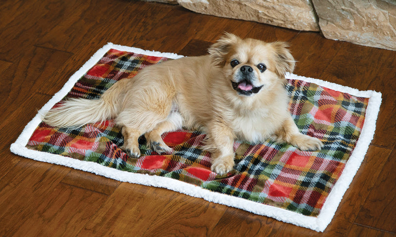 Rust and Sage Plaid Dog Blanket
