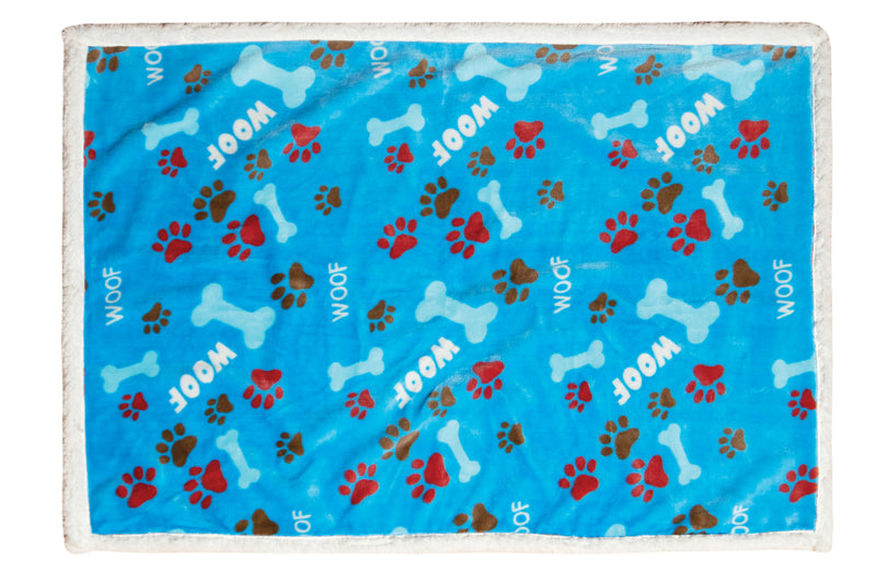 Blue Woof Dog Blanket