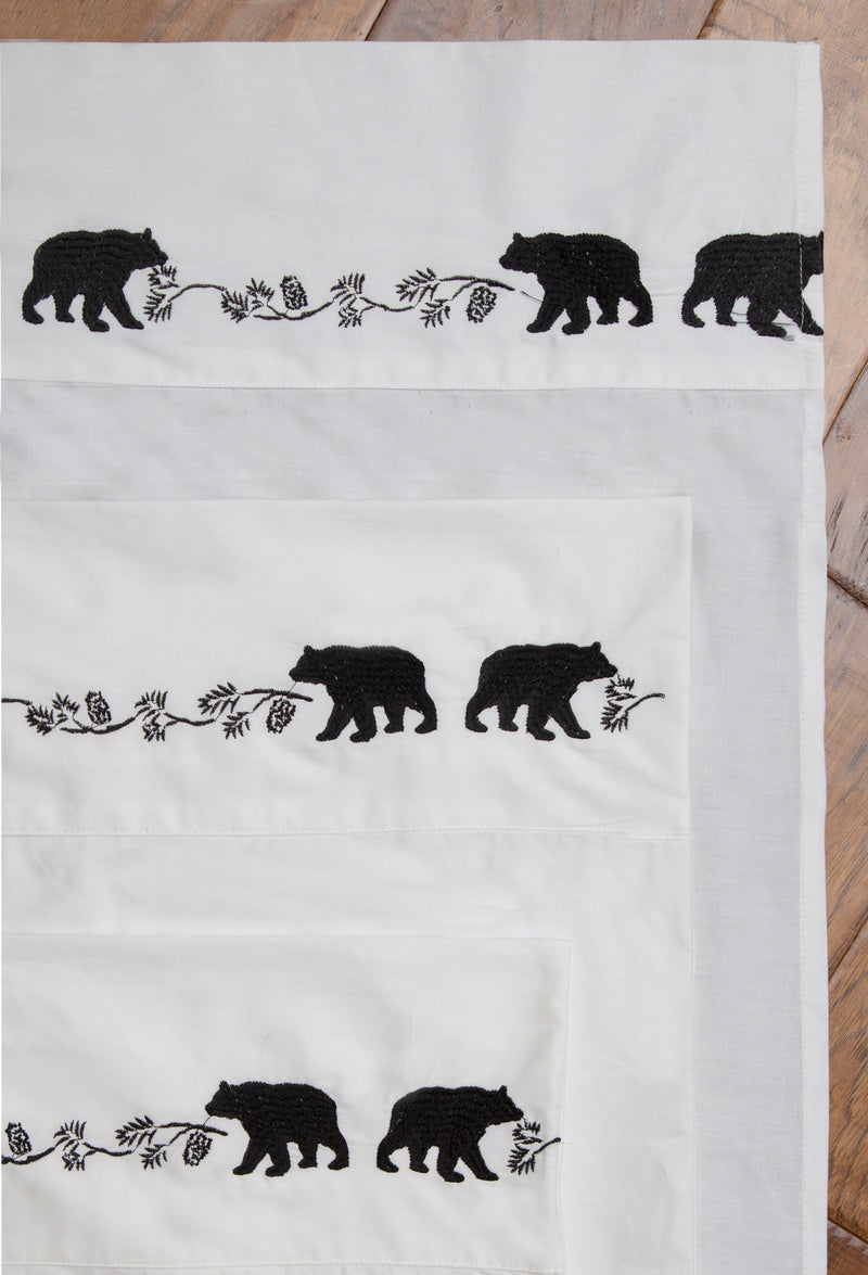 Embroidered Bear Sheet Set 100% Cotton