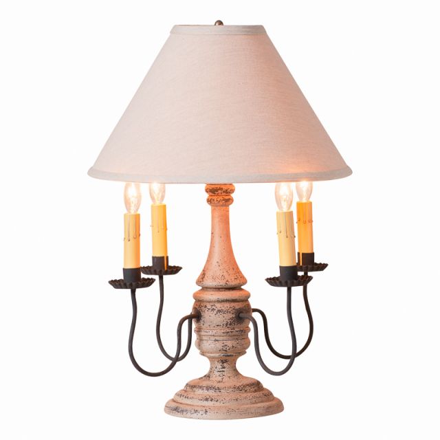 Jamestown Wood Table Lamp in Hartford Buttermilk with Ivory Linen Shade