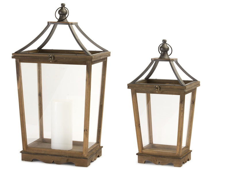 Wooden Lanterns (Set of 2)
