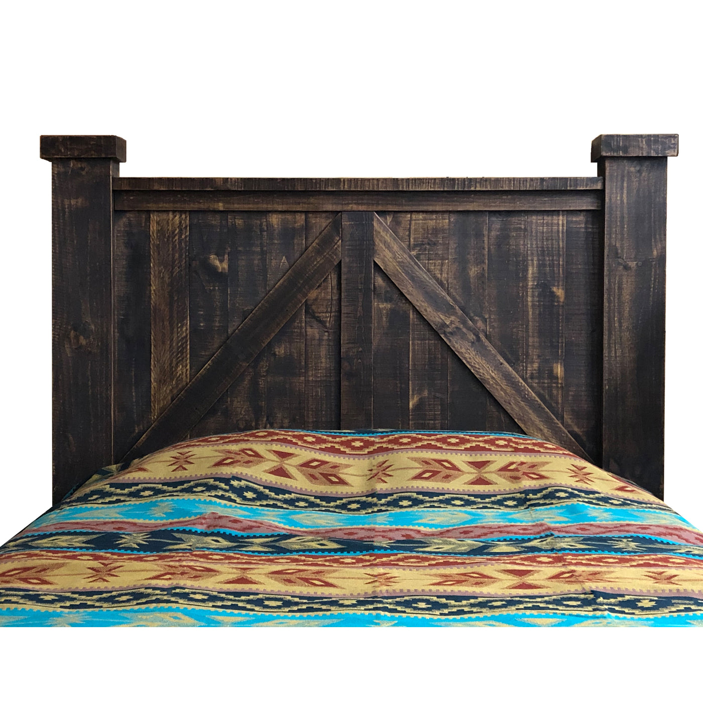 Rancho Rustic Bed | Pine Frame in Queen or King Size, 68