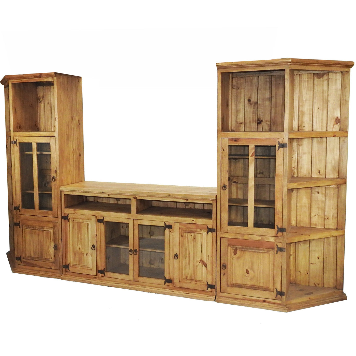 Rustic Pine Entertainment Center | 3-Piece Set | 81