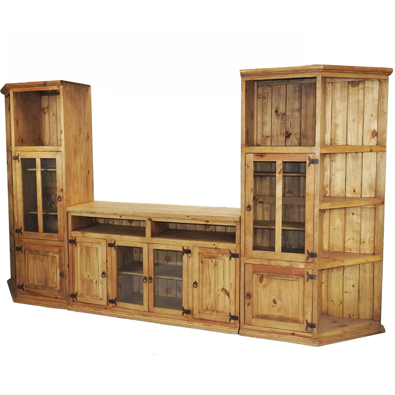 Santa Cruz Rustic Entertainment Center 3 Pcs – Rustics for Less