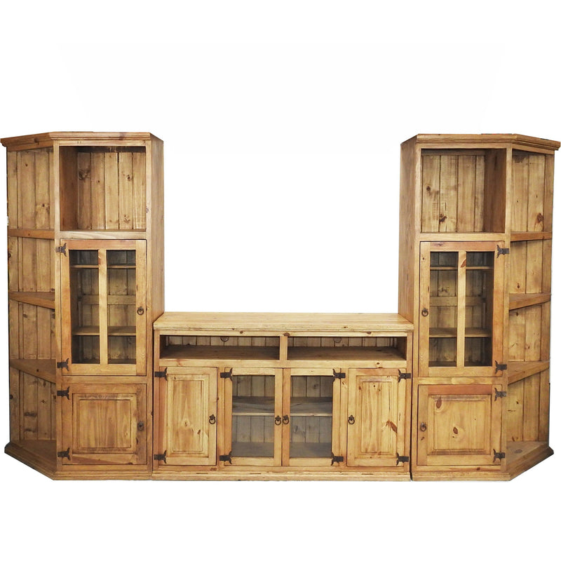Santa Cruz Rustic Entertainment Center 3 Pcs – Rustics for Less