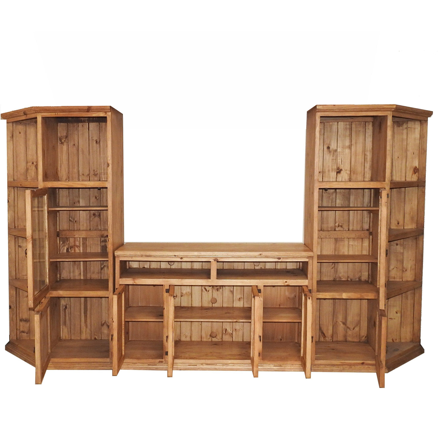 Santa Cruz Rustic Entertainment Center 3 Pcs – Rustics for Less