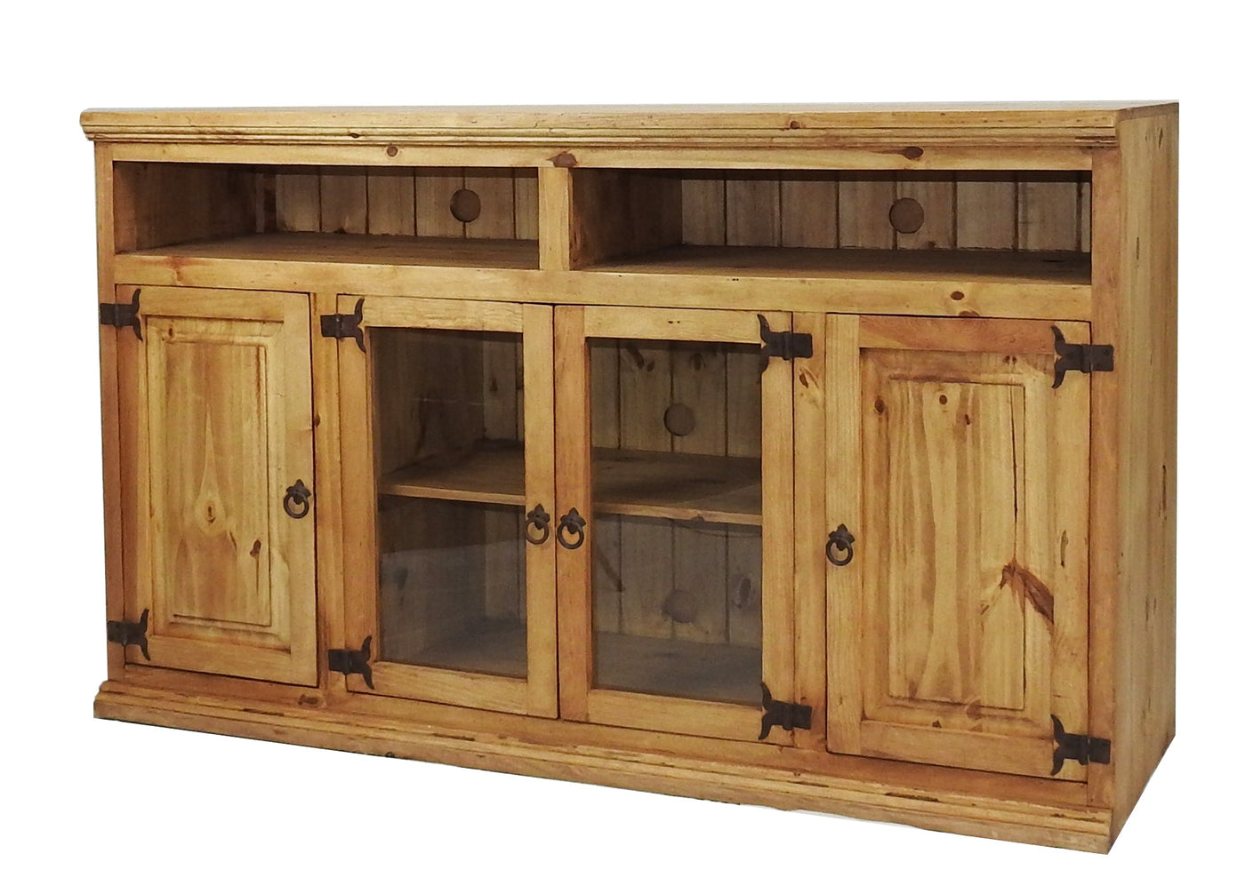 Rustic Pine Entertainment Center | 3-Piece Set | 81