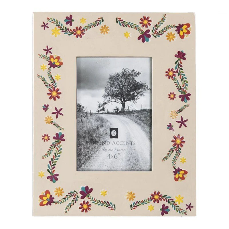 MEXICAN FLORAL CERAMIC PICTURE FRAME