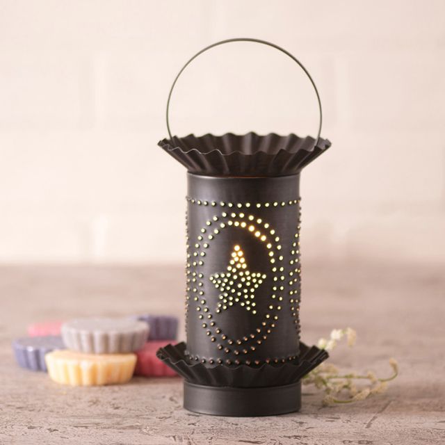 Mini Wax Warmer with Star Oval Design in Kettle Black