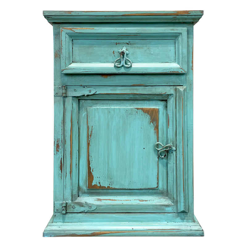 Traditional Small Nightstand Turquoise