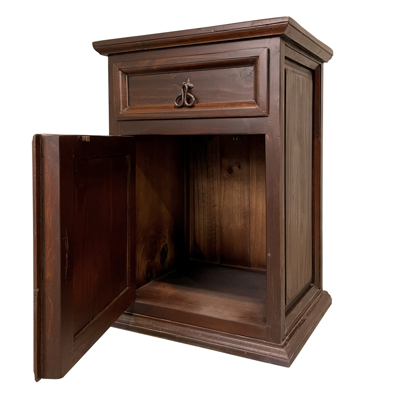 Traditional Small Nightstand in Mesquite Finish