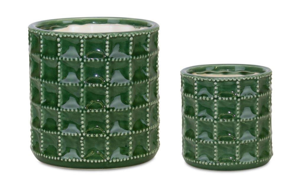 Glazed Decorative Pots (Set of 2)