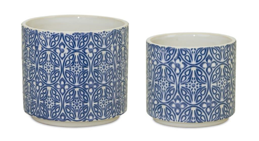 Glazed Decorative Pots. (Set of 2)