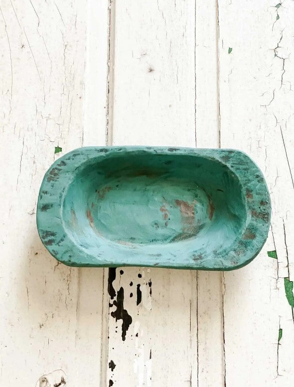 Petite Wood Bowl, Dark Green
