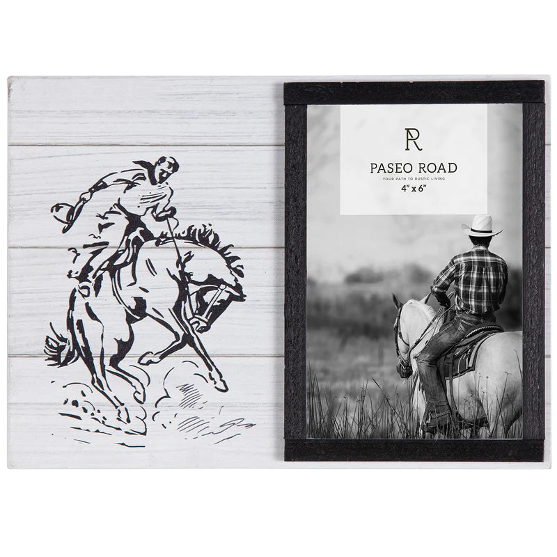 RANCH LIFE BRONC RIDER PICTURE FRAME