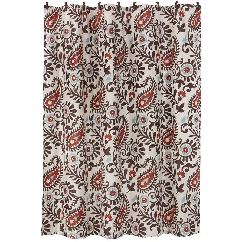 HiEnd Accents Rebecca Embroidered Western Paisley 3 Piece Bath Towel Set, Cream