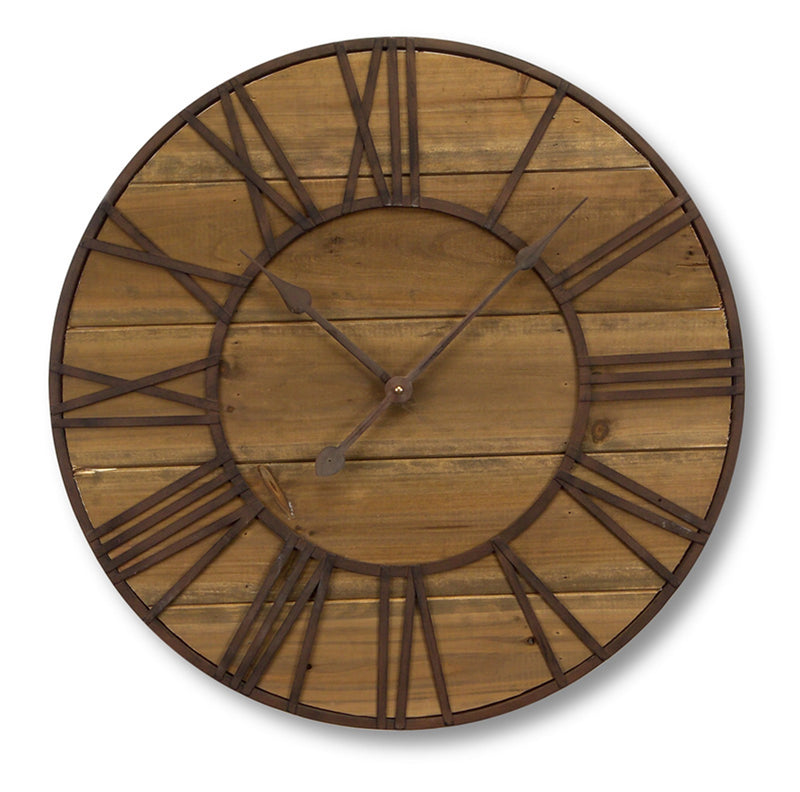 Wooden Roman Numeral Wall Clock