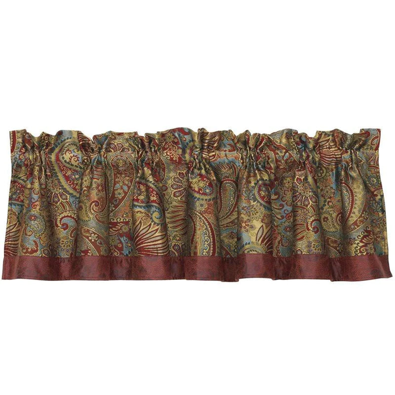 SAN ANGELO RED KITCHEN VALANCE W/ PAISLEY