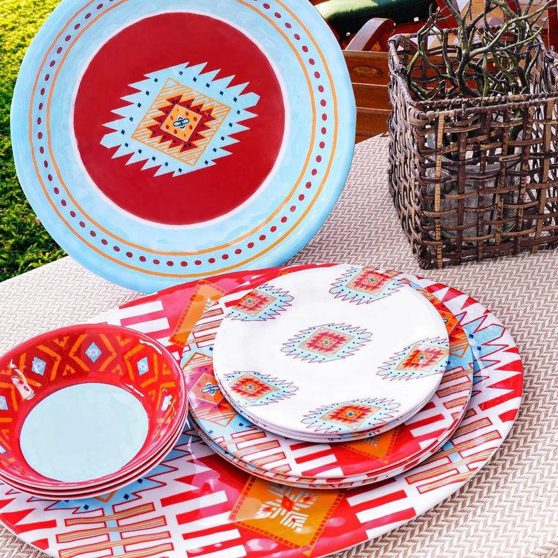 SOUTHWEST MOTIF 14-PC MELAMINE DINNERWARE SET