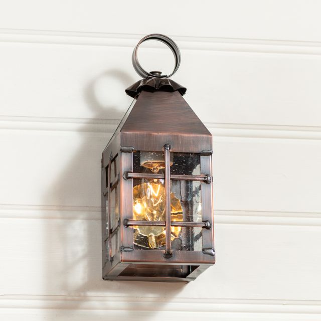 Small Barn Outdoor Wall Light in Solid Antique Copper - 1 Light