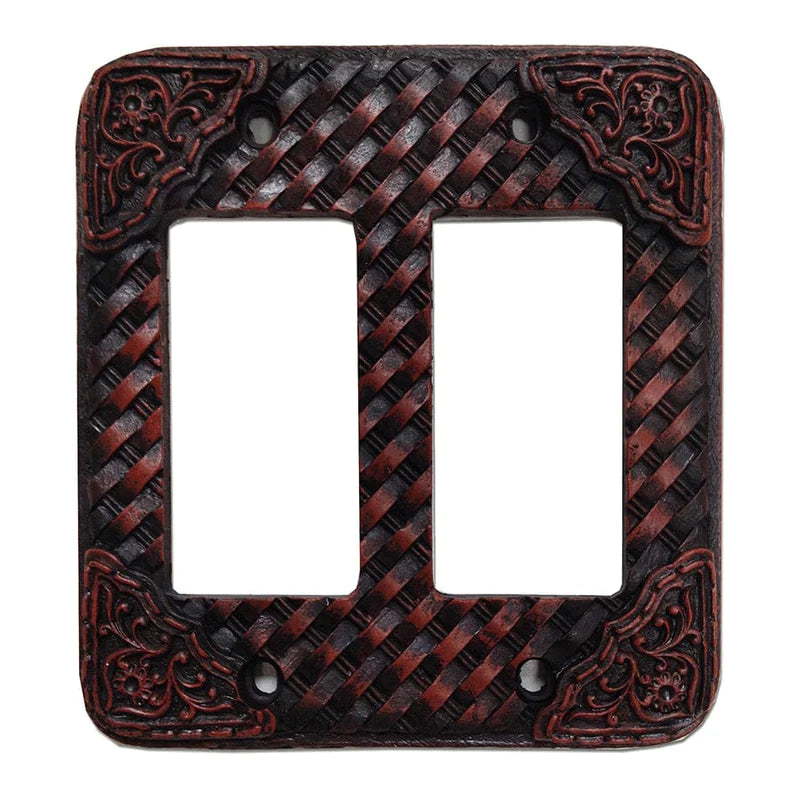 TOOLED RESIN WEAVER DOUBLE ROCKER WALL SWITCH PLATE