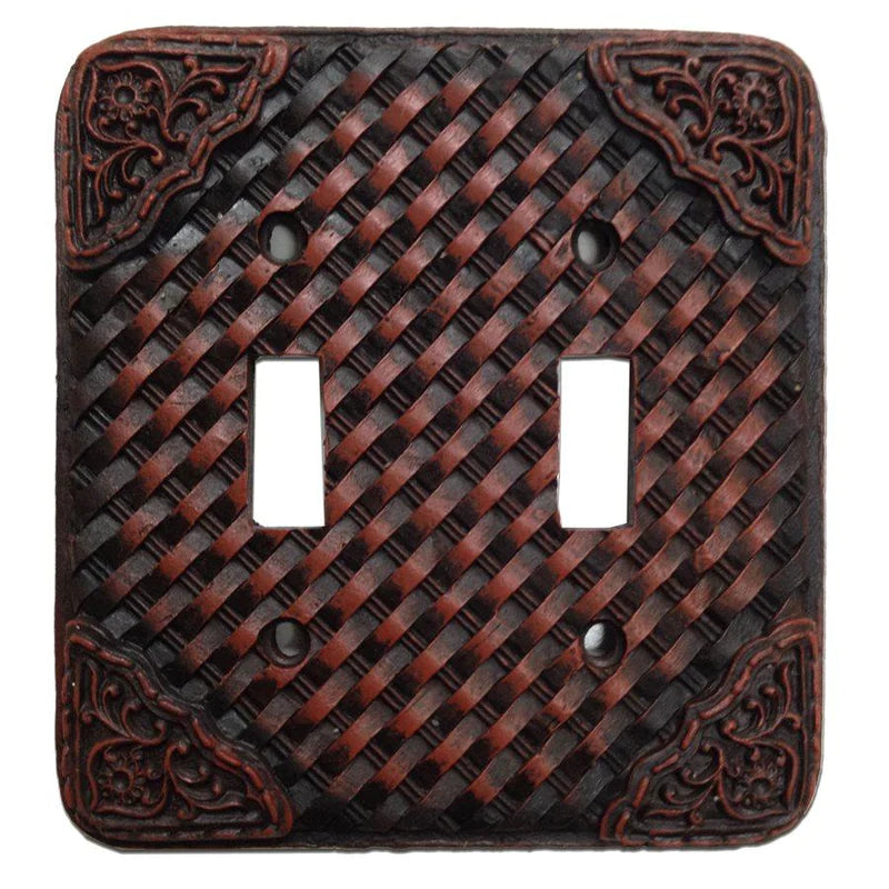 TOOLED RESIN WEAVER DOUBLE SWITCH WALL PLATE