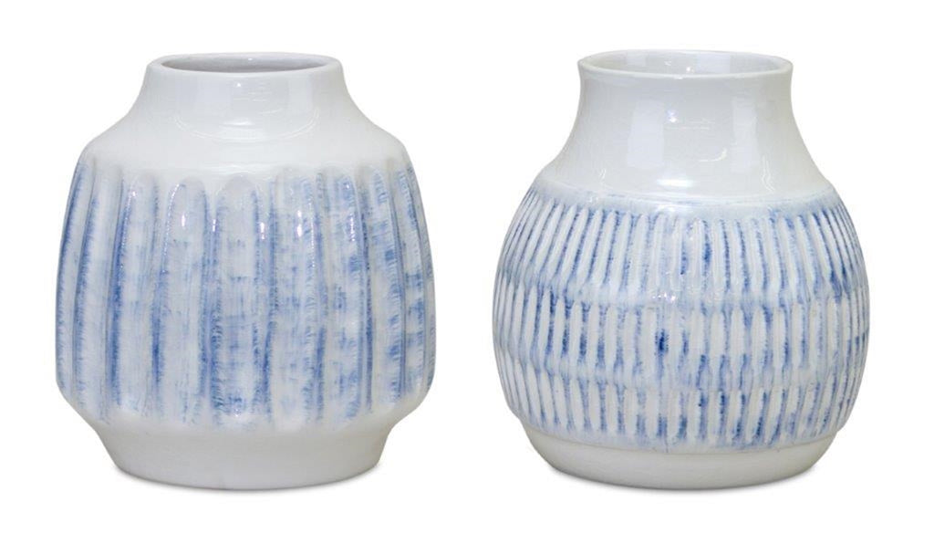 Glazed Decorative Ceramic Vases (Set of 2)