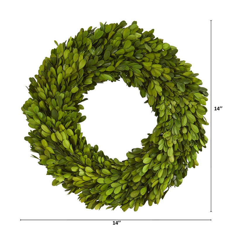 14” Preserved Boxwood Wreath by Nearly Natural