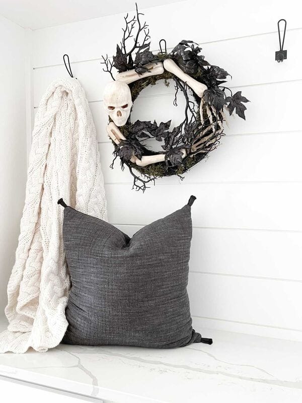 24" Halloween Skull and Bones Wreath" by Nearly Natural