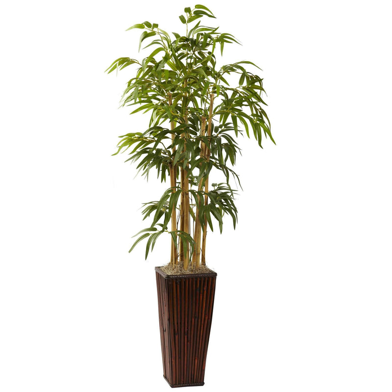 4’ Bamboo w/Decorative Planter by Nearly Natural