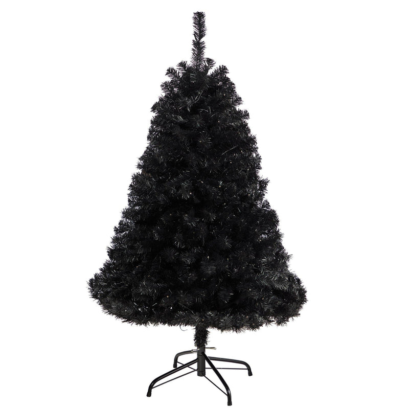 4’ Black Artificial Christmas Tree with 170 Clear LED Lights by Nearly Natural