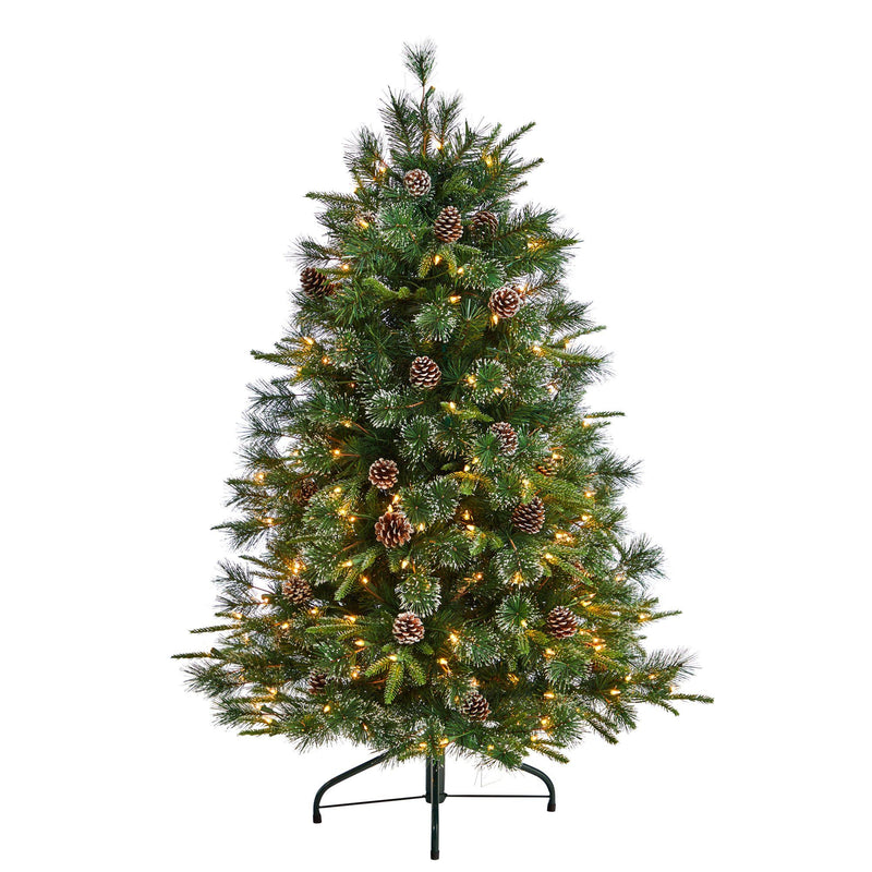 5’ Snowed Tipped Clermont Pine Artificial Christmas Tree by Nearly Natural