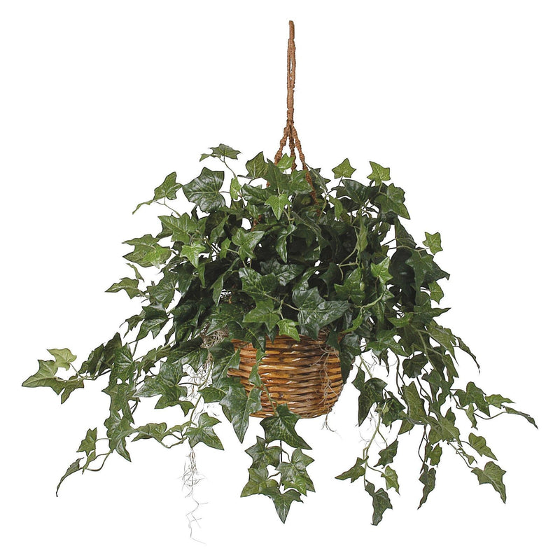 English Ivy Hanging Basket Silk Plant by Nearly Natural